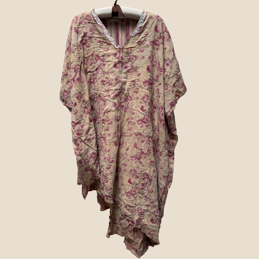 Magnolia Pearl‎ Dusty Pink Floral Patchwork Nightgown Reversible Cover Up NWT